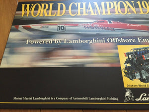 LAMBORGHINI OFFSHORE WORLD CHAMPION 1998 WOODEN POSTER *COLLECTOR ITEM*