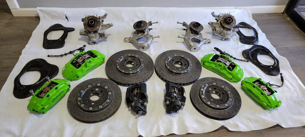 LAMBORGHINI HURACAN EVO CARBON CERAMIC BRAKE DISC CALIPER HUB UPGRADE SET OEM